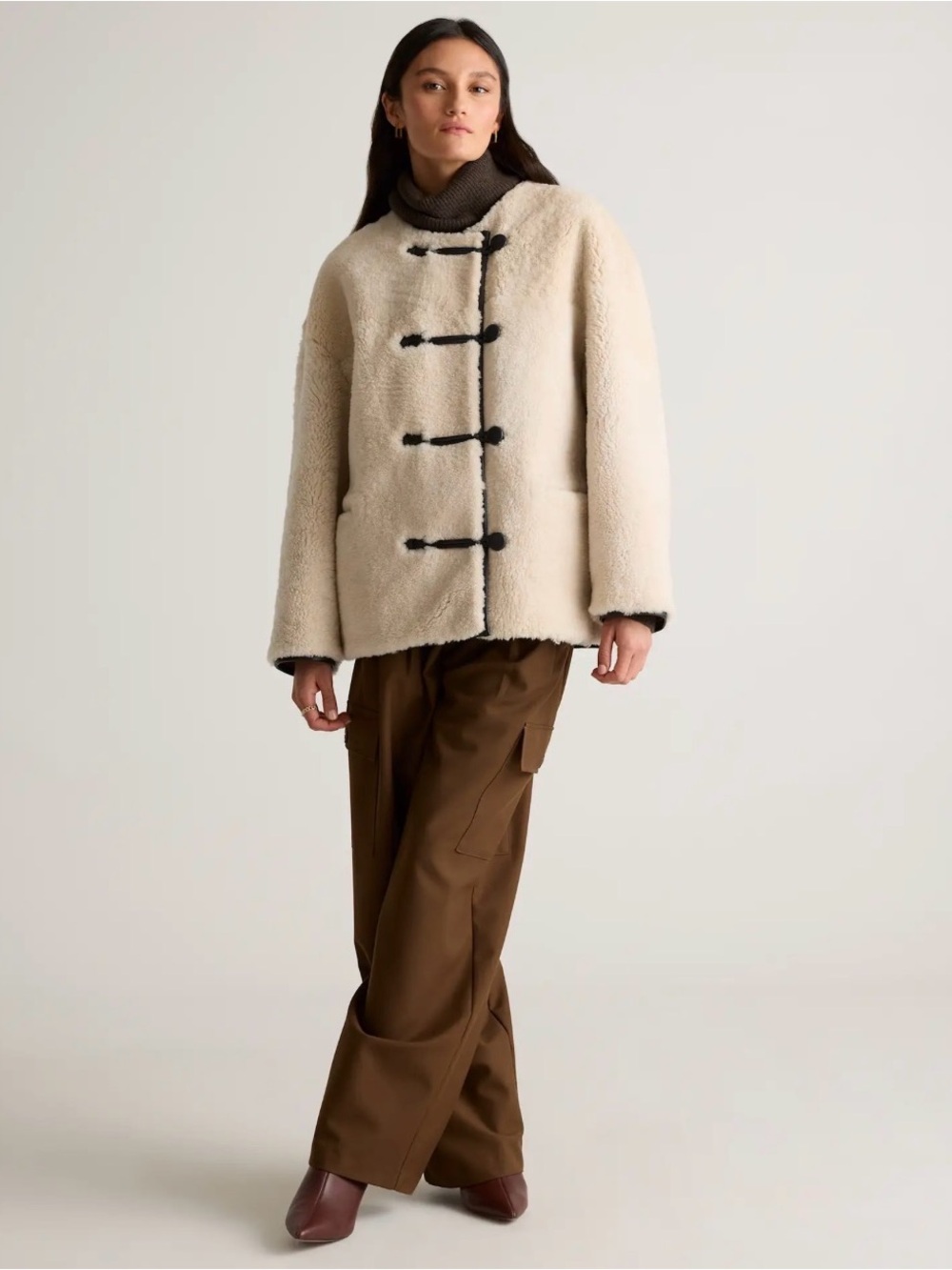 Quince 100% Shearling Duffle Jacket NWT Small - Picture 2 of 15